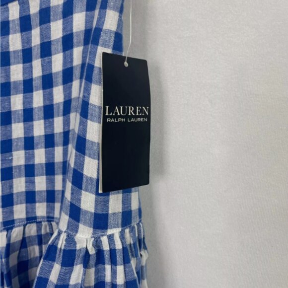Lauren Ralph Lauren NWT Black Label Blue Gingham Tiered Check Maxi Skirt - Picture 3 of 13